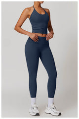 Breathable royal blue workout set for maximum comfort - LANIZI