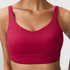 Red sports bra for a flattering fit high support - LANIZI