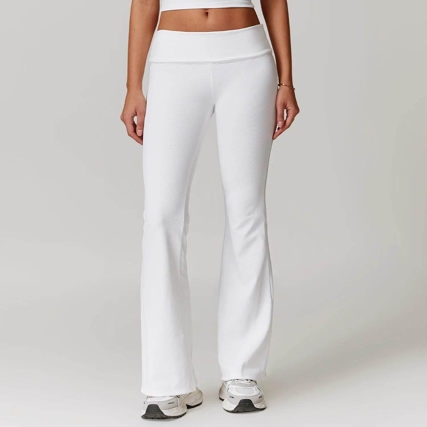 Flare Bottom Leggings with High Waist for a Flattering Fit - LANIZI