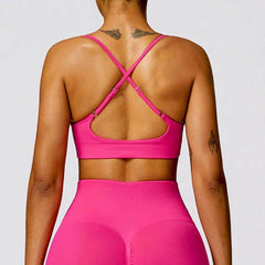 Criss cross sports bra for women gym and yoga - LANIZI