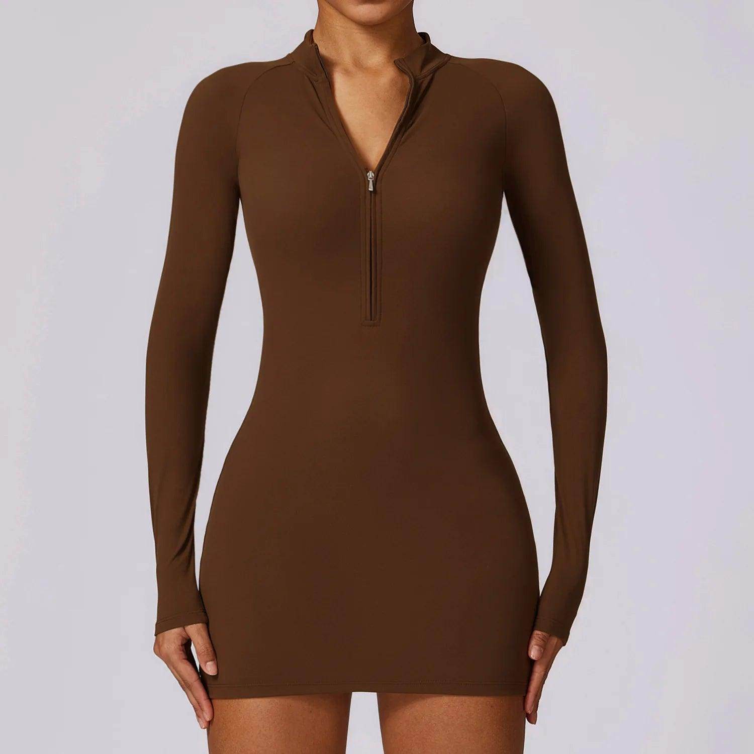 Black Long Sleeve Bodysuit for Gym Workouts - LANIZI