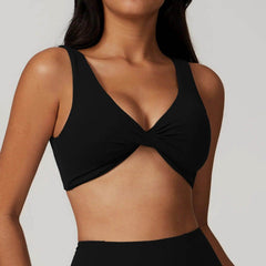 Trendy black sports bra crop top for an athletic look - LANIZI