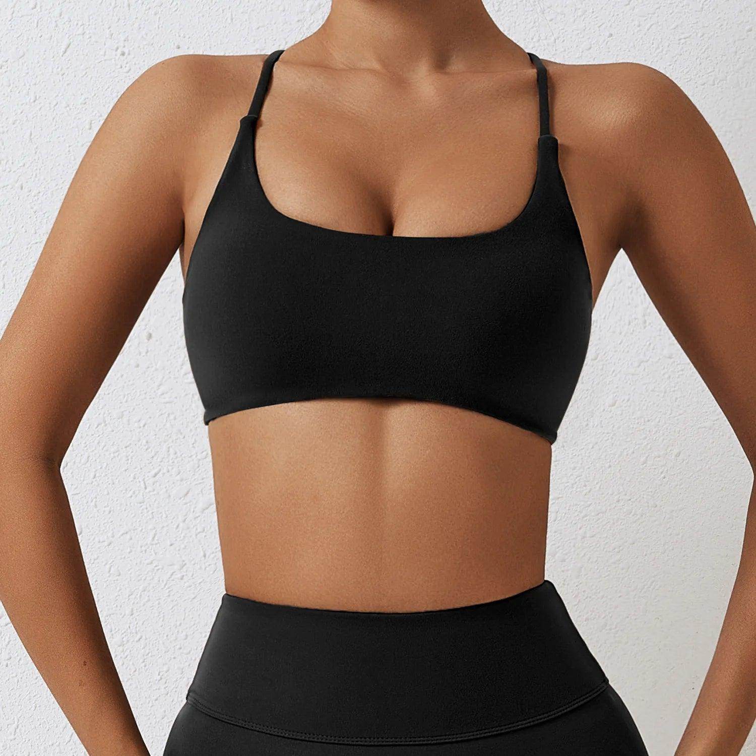 Crop Top Sports Bra: Comfortable Fit - LANIZI