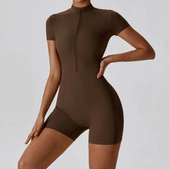 Breathable zip-up body suit for yoga and workouts - LANIZI