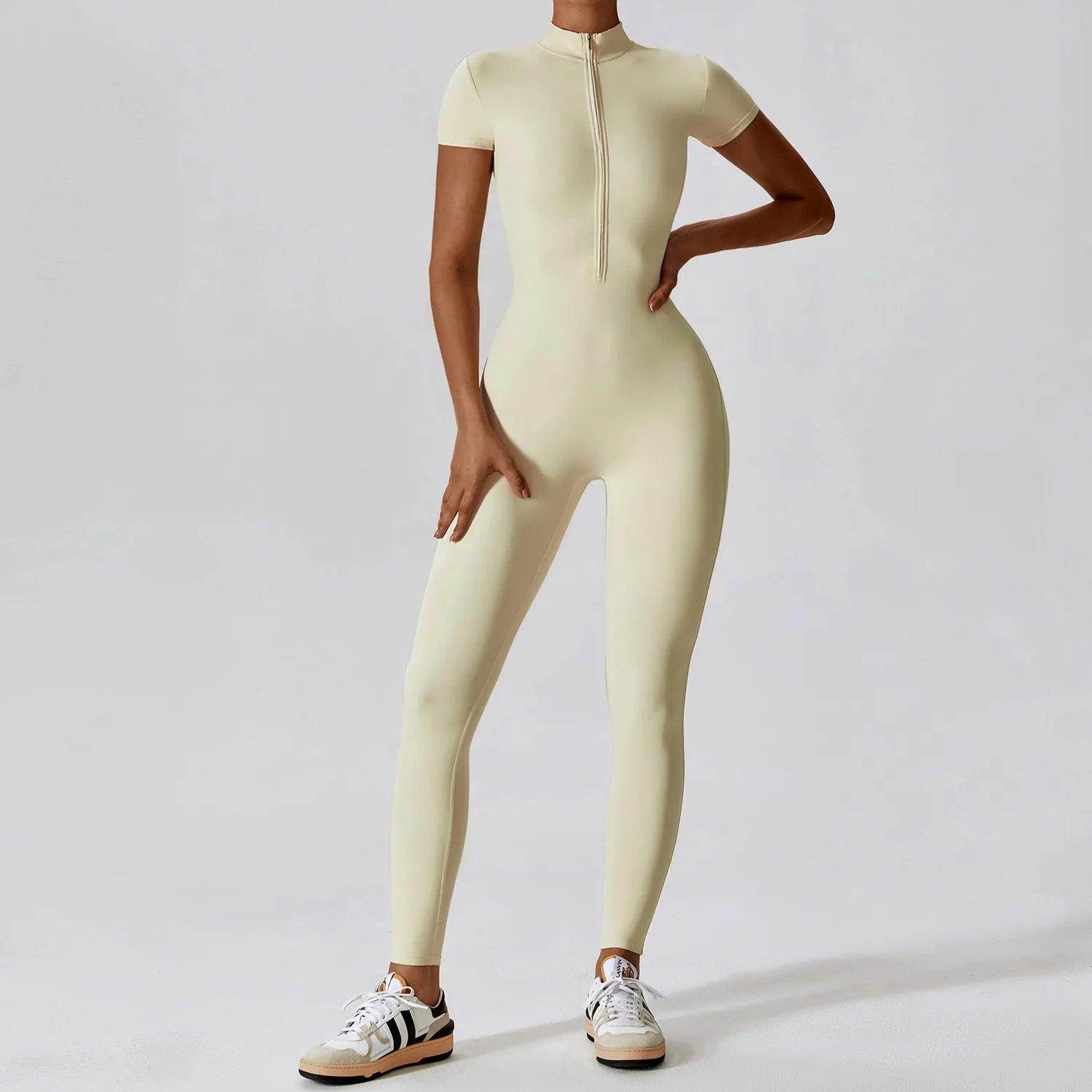 Silver Bodysuit for Stylish Gym Workouts - LANIZI