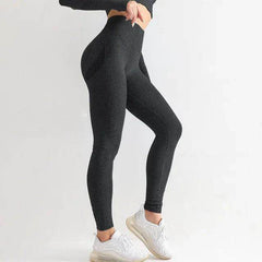 High waisted black leggings prevent falling down - LANIZI