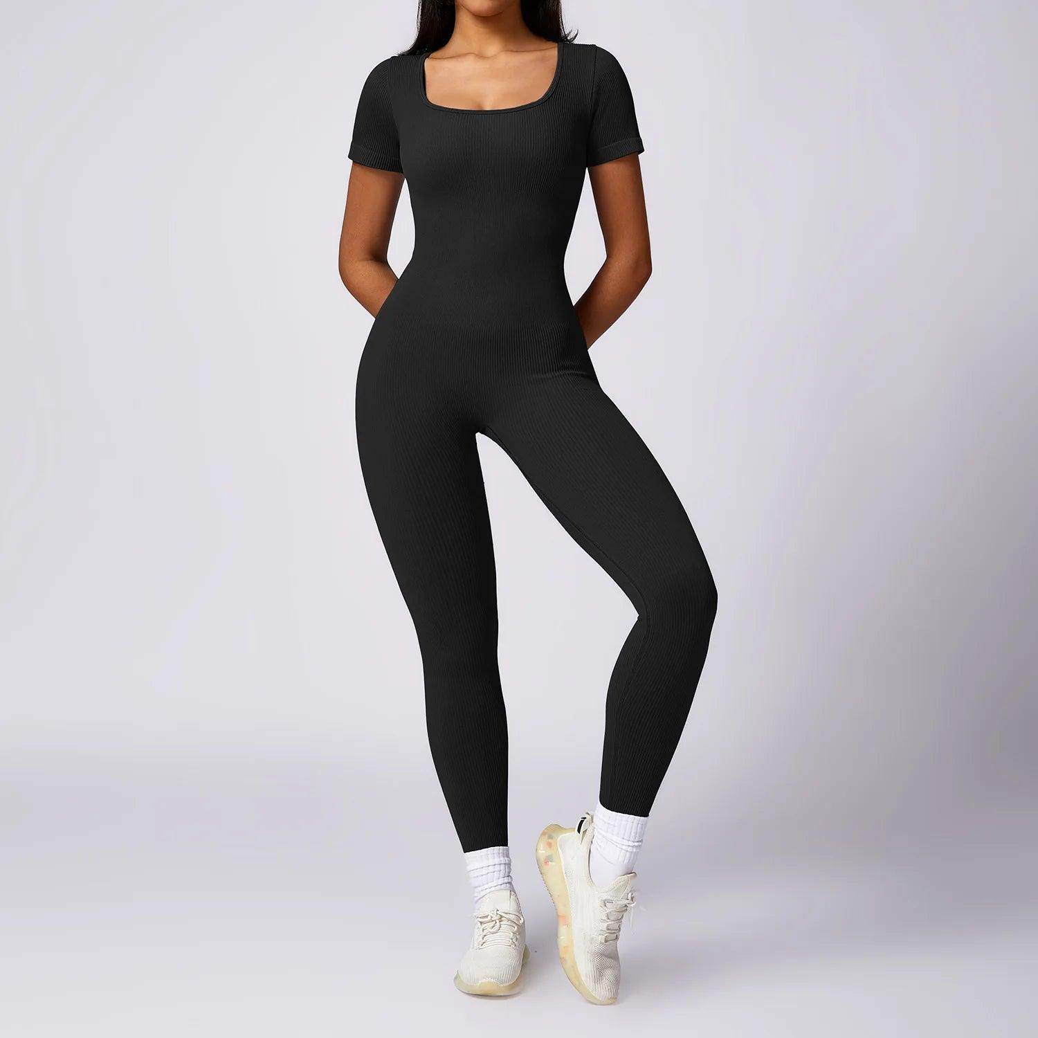Black Body Suit for Gym Workouts - LANIZI
