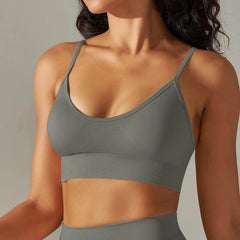 Sleek black and white sports bra for intense workouts - LANIZI