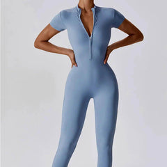 Silver Bodysuit for Stylish Gym Workouts - LANIZI