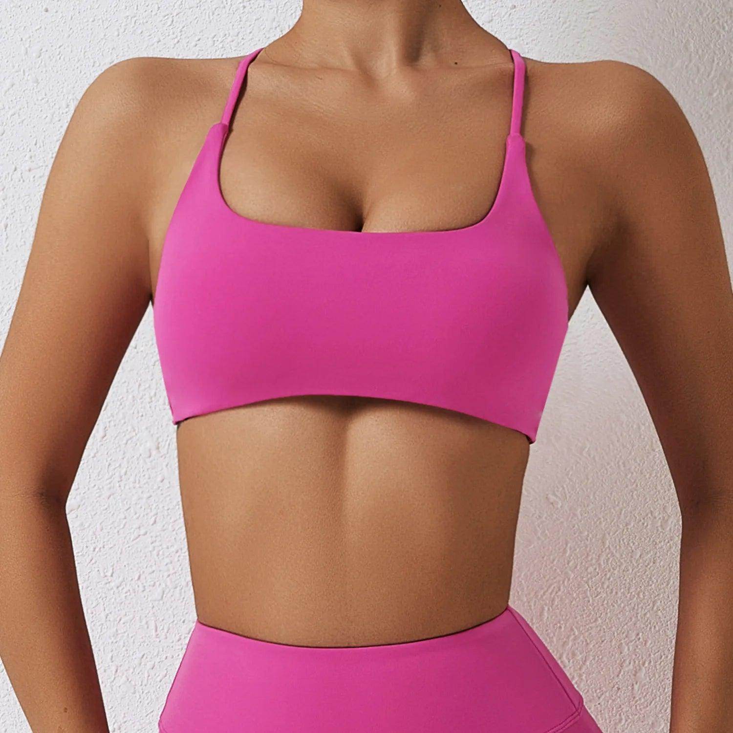 Crop Top Sports Bra: Comfortable Fit - LANIZI