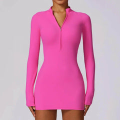 Black Long Sleeve Bodysuit for Gym Workouts - LANIZI