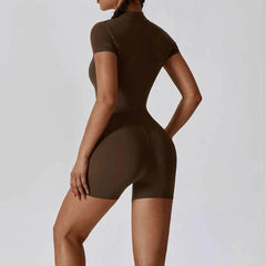 Breathable zip-up body suit for yoga and workouts - LANIZI