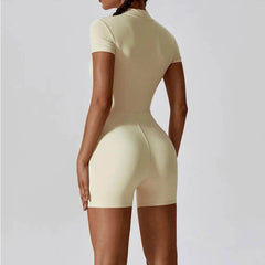 Breathable zip-up body suit for yoga and workouts - LANIZI