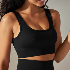 Navy blue sports bra designed for comfort and support - LANIZI