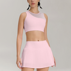 Matching light pink set for gym-ready looks
