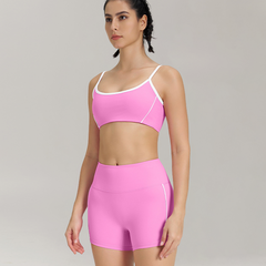 Pink pilates outfit for training and stretching