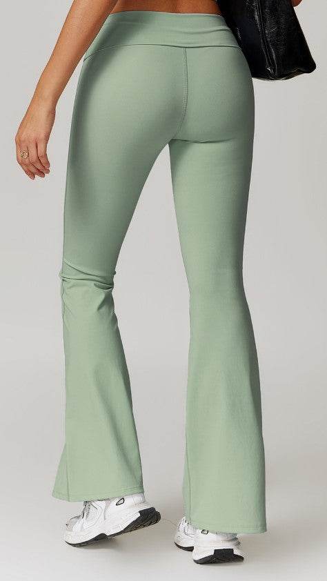 Soft grey flare leggings for gym and workouts - LANIZI