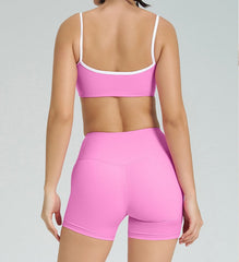 Pink pilates outfit for training and stretching