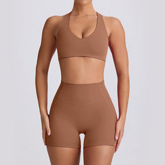 Breathable cute pink workout set for summer
