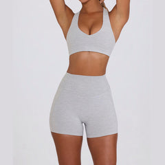 Breathable cute pink workout set for summer