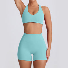 Breathable cute pink workout set for summer
