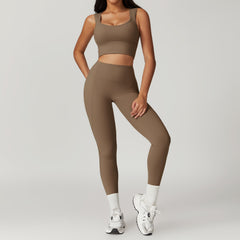 Soft and stretchy white workout set for a flattering fit