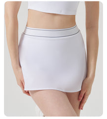 Cute matching white workout set for fitness