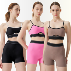 Matching pink running set for sporty looks