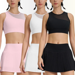 Matching light pink set for gym-ready looks
