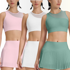 Matching light pink set for gym-ready looks