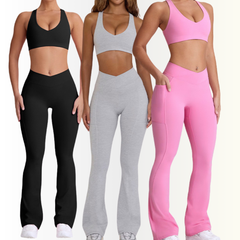 Breathable cute pink workout set for summer
