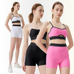 Matching pink running set for sporty looks