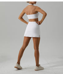 Sleek and chic white workout set for gym