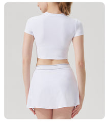 Cute matching white workout set for fitness