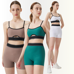 Matching pink running set for sporty looks