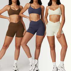 Stylish light blue workout set for gym, yoga, and running
