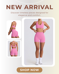 Breathable cute pink workout set for summer