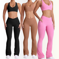 Breathable cute pink workout set for summer