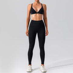 High waisted white set for yoga and fitness
