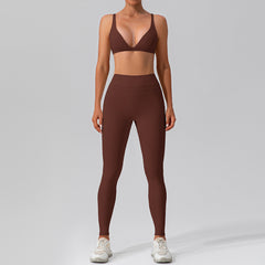 High waisted white set for yoga and fitness