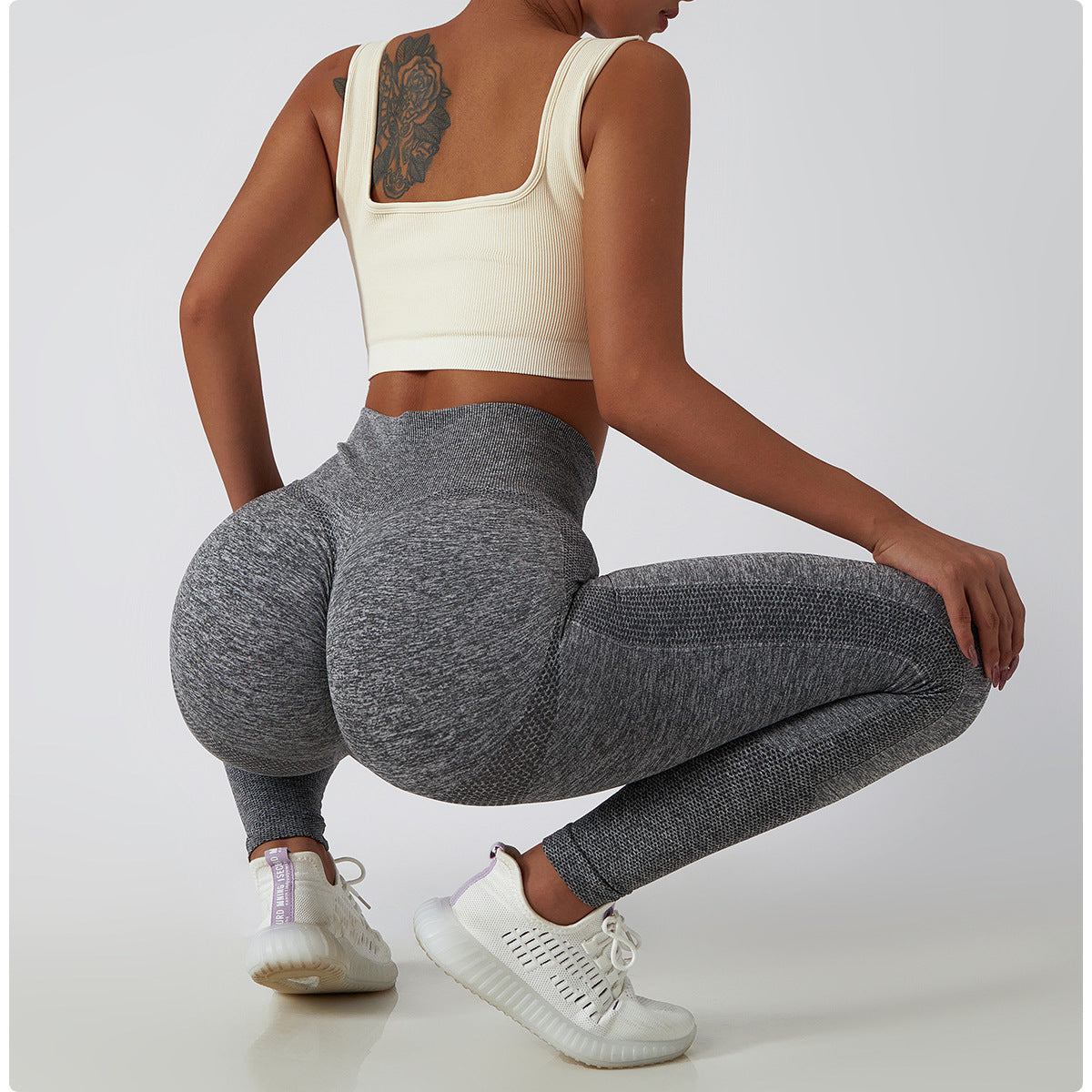 Soft grey leggings for yoga and pilates