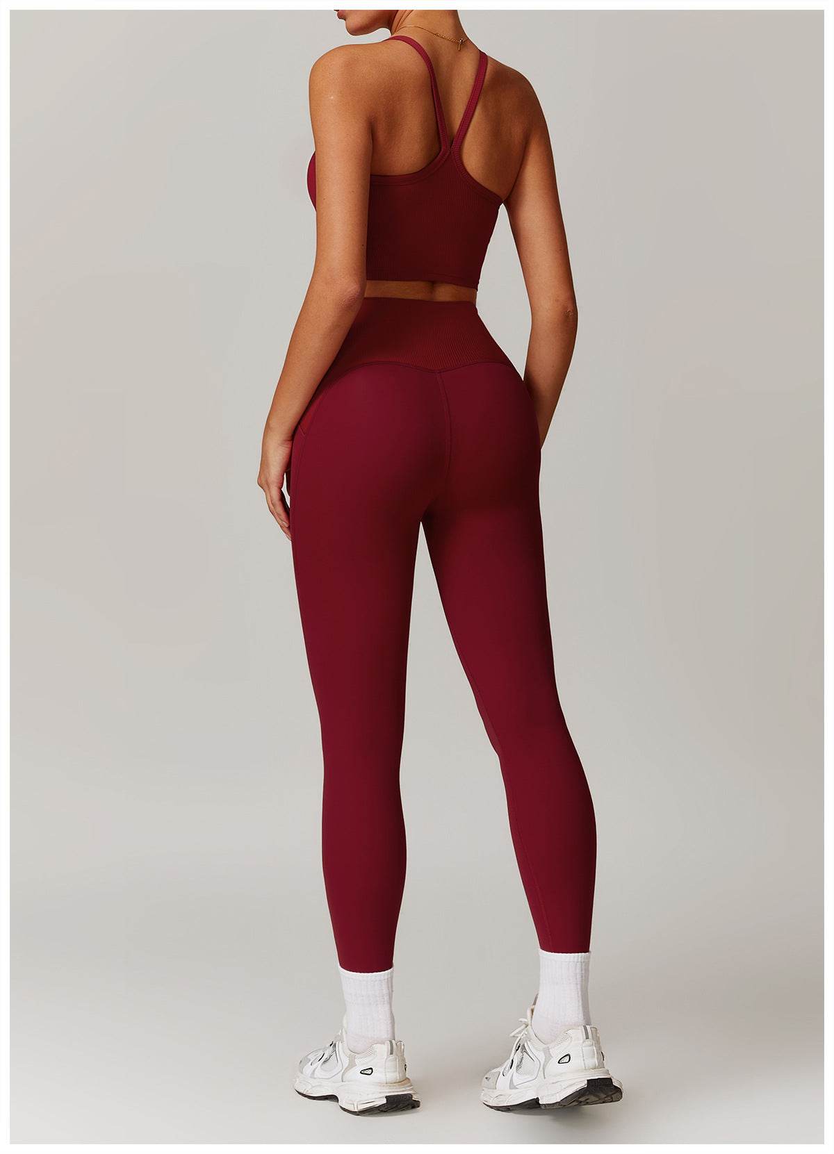 Bold red workout set for gym, yoga, and running - LANIZI
