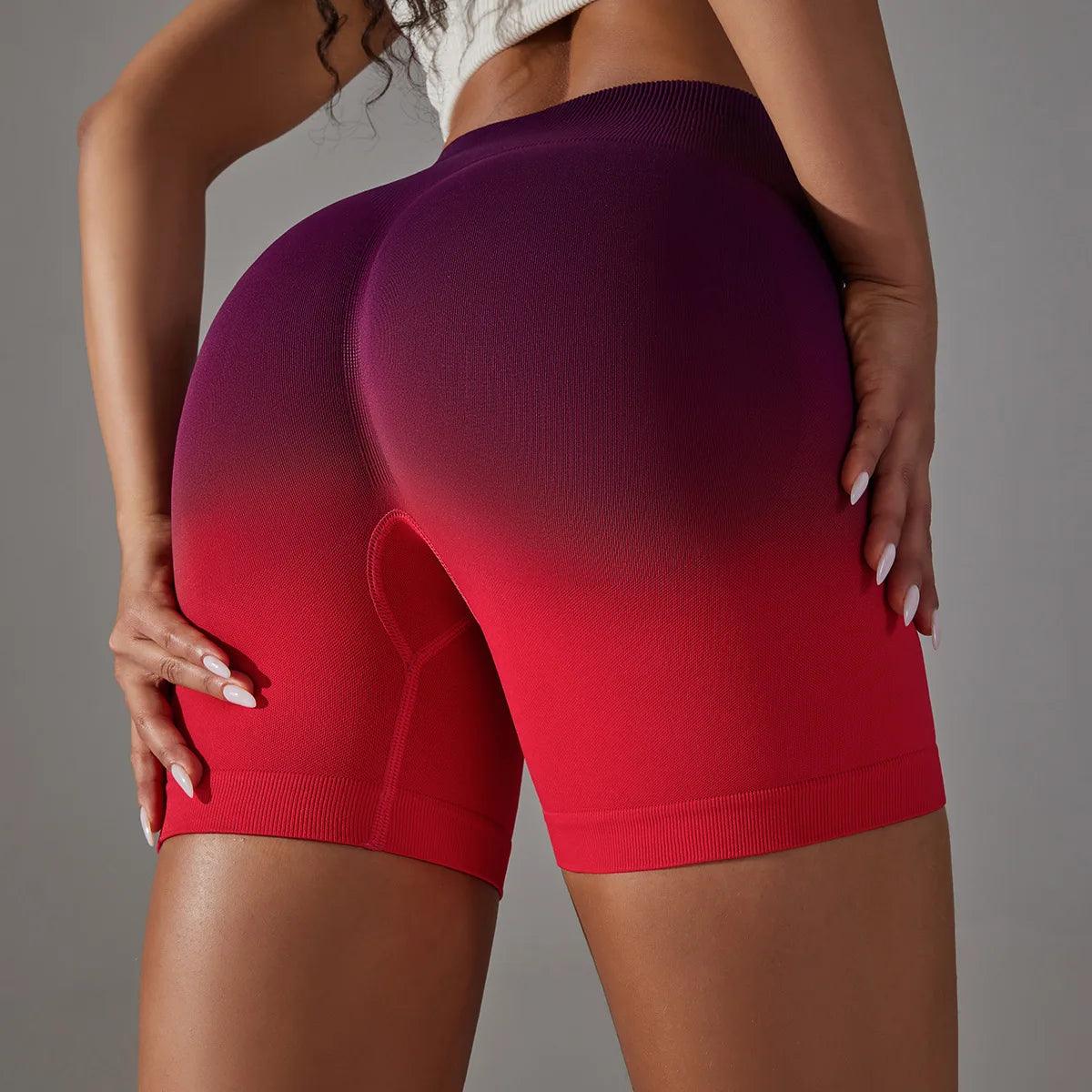 Gradient red workout shorts