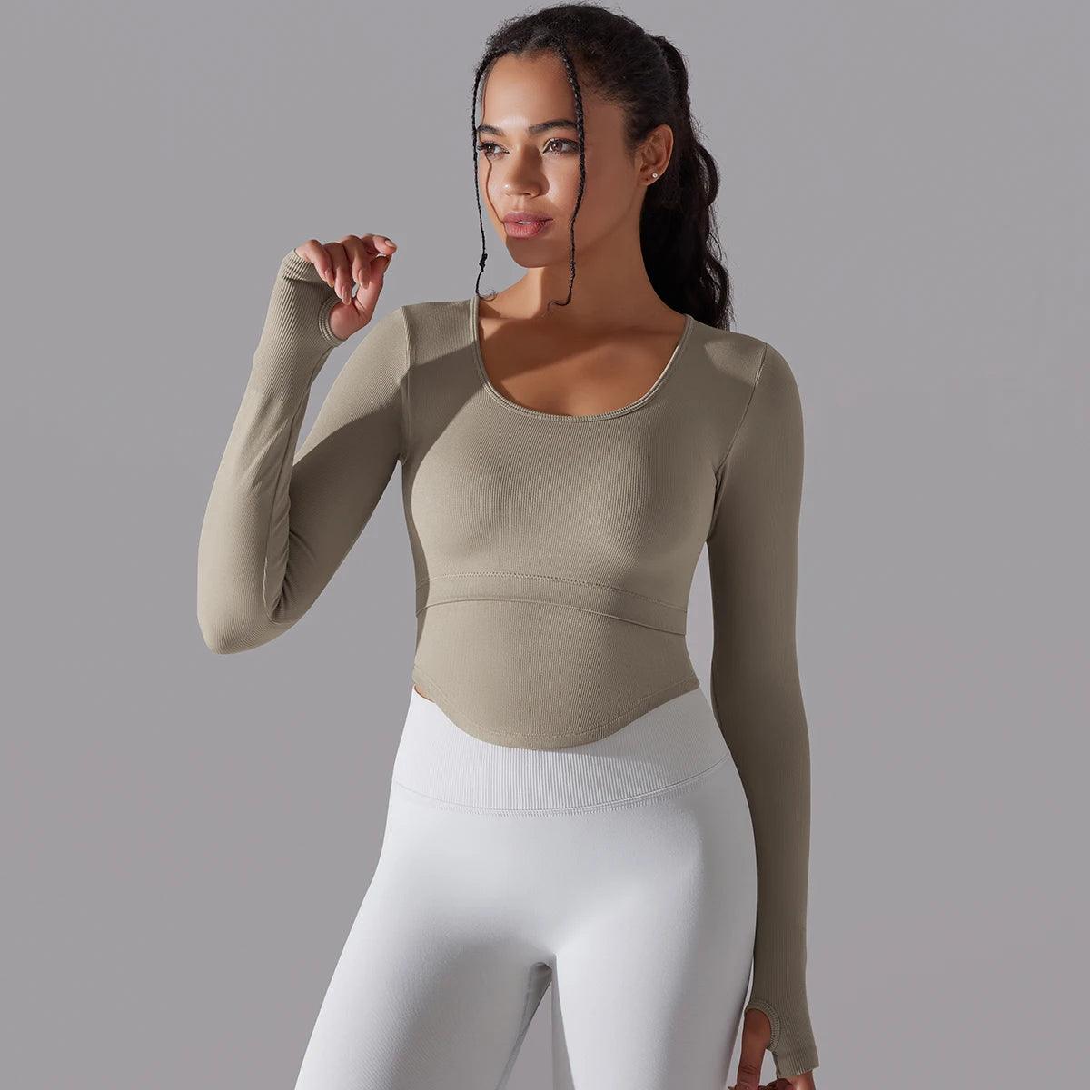 ladies long sleeve exercise tops 6