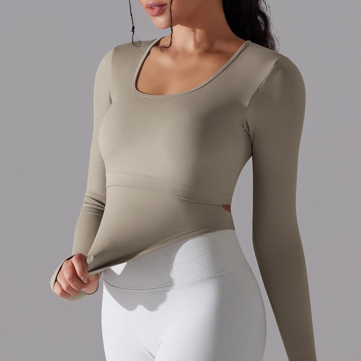 ladies long sleeve exercise tops 4