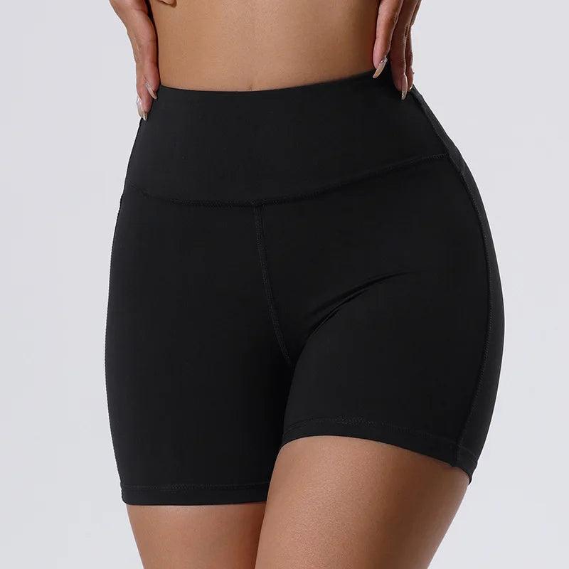 Black mini shorts for running and casual wear