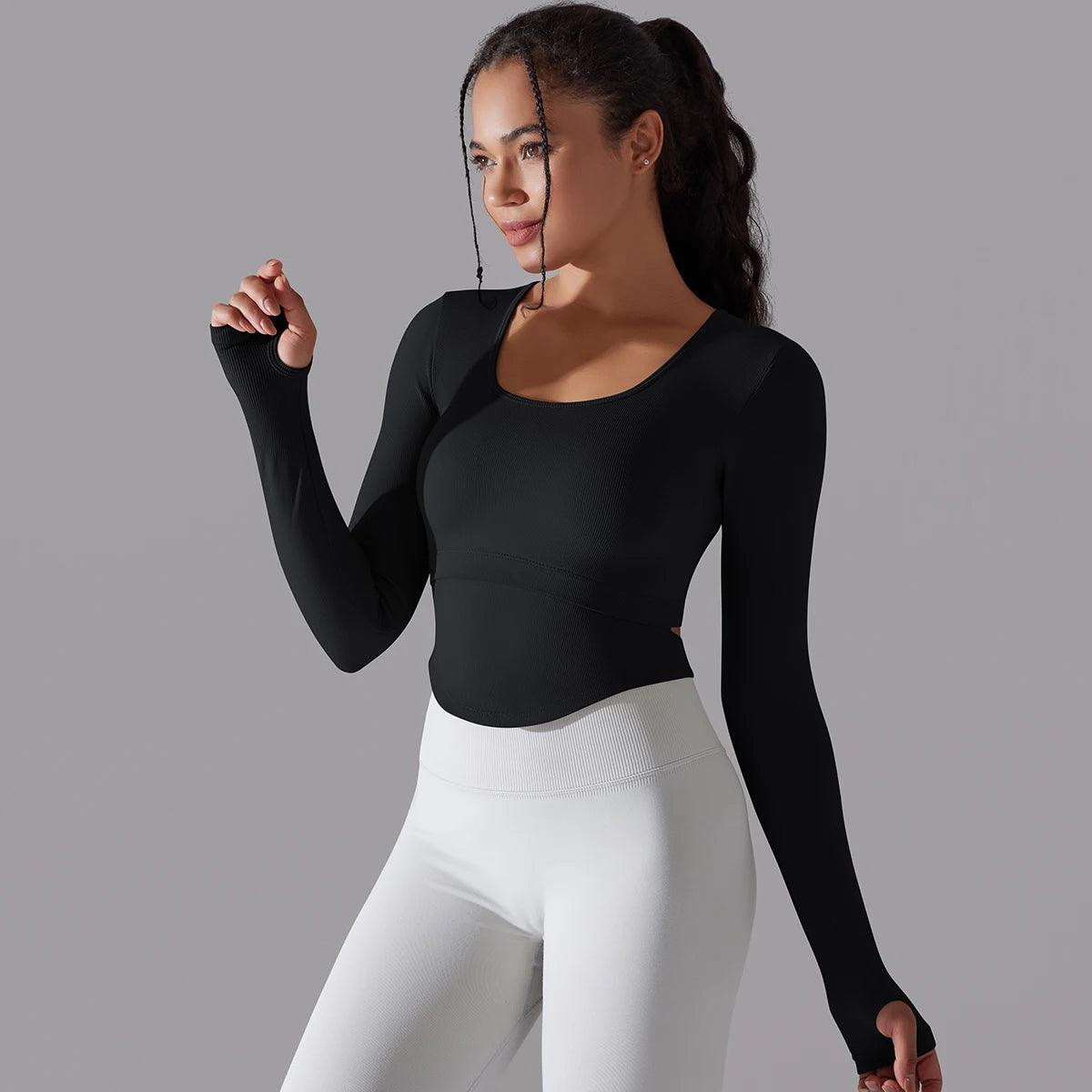 ladies long sleeve exercise tops 9