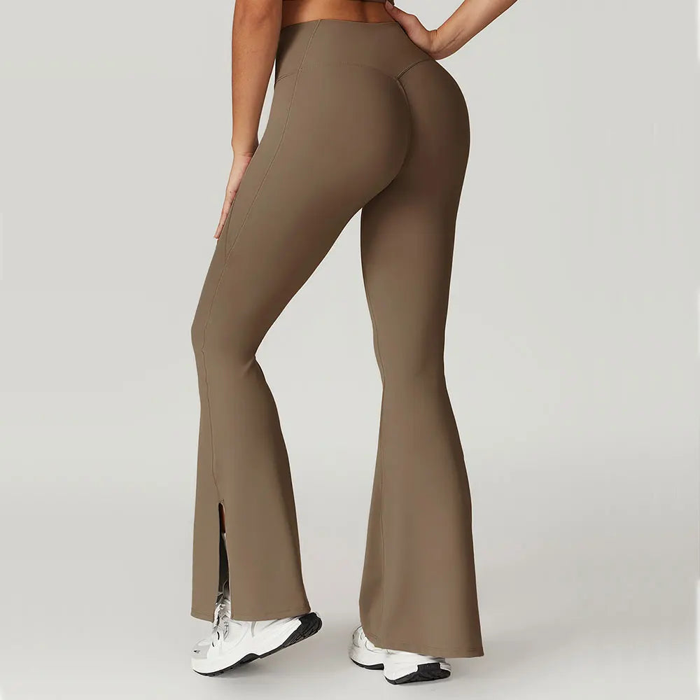 High-Waist Split Flare Leggings for a Flattering Look 2