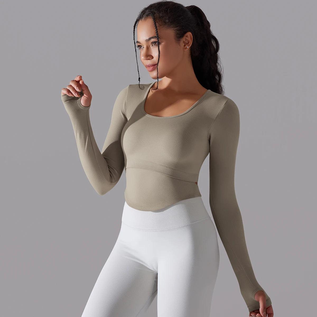 ladies long sleeve exercise tops 10