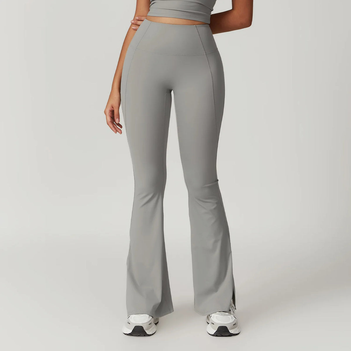 High-Waist Split Flare Leggings for a Flattering Look 11